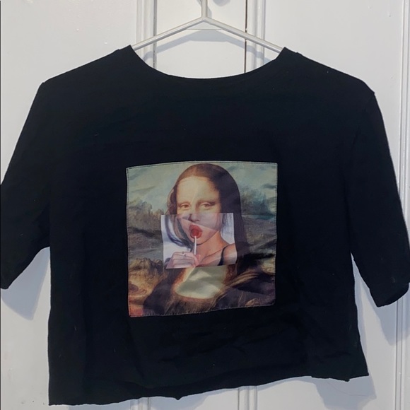 Cropped Edgy Mona Lisa T Shirt - Picture 2 of 2